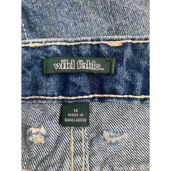 Wild Fable Y2K Inspired Denim Mini Skirt Patches Size 12 - Picture 5 of 5
